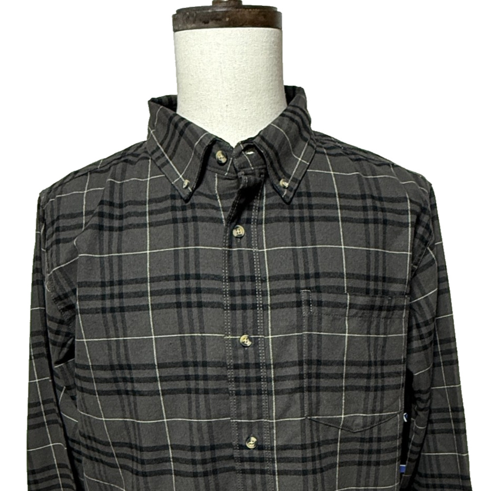 Men's Plaid Casual Button Down Flannel Shirt - Black